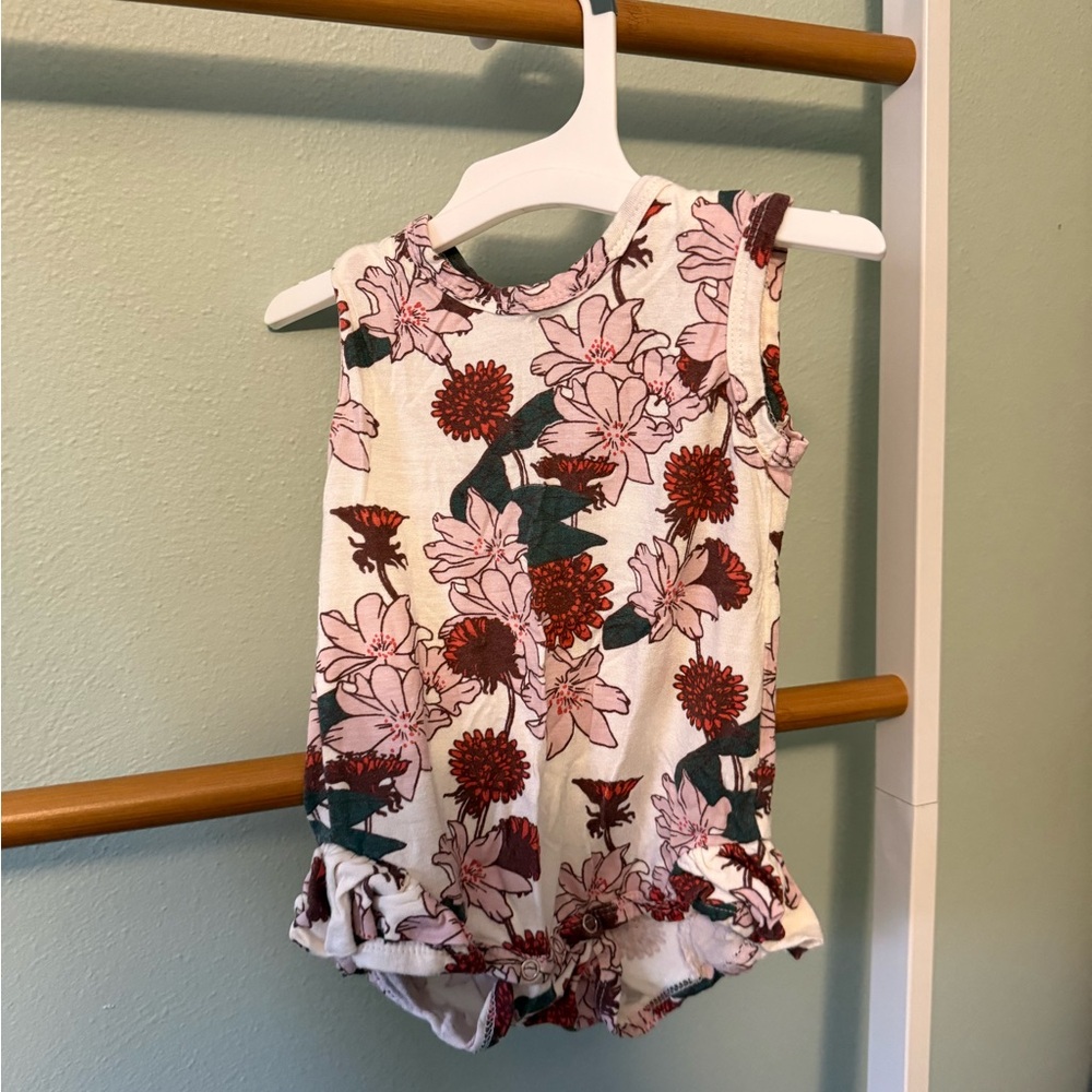 Floral Sleeveless Baby Romper
